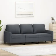 Sofy i kanapy - Sofa 3-osobowa, ciemnoszara, 180 cm, obita aksamitem - miniaturka - grafika 1