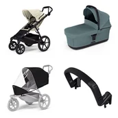 Wózki dziecięce - Wózek miejski Thule Urban Glide 4-wheel Soft beige + Bassinet Mid blue SET 4in1 - miniaturka - grafika 1