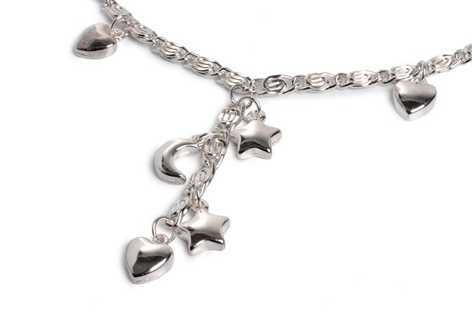 Naszyjnik Charms: Serce, Gwiazdy I Księżyc