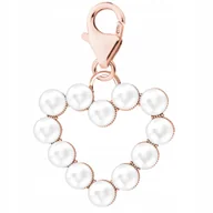 Bransoletki - Zawieszka Pozłacana Serce z Białymi Perłami Heart Białe Perły SREBRO 925 - miniaturka - grafika 1