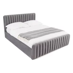 Łóżko tapicerowane z pojemnikiem Galla | 160x200 | Welur | Ciemny szary - Łóżka - miniaturka - grafika 1