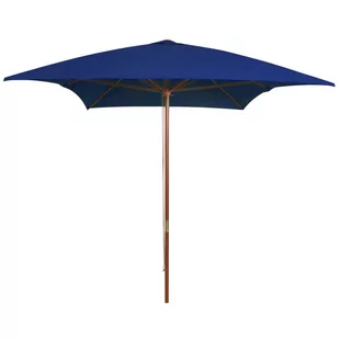 vidaXL Parasol ogrodowy na drewnianym słupku, niebieski, 200x300 cm 313761 - Parasole ogrodowe - miniaturka - grafika 1