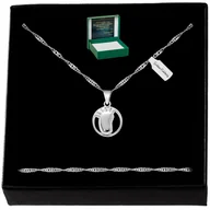 Biżuteria dla dzieci - SREBRNY NASZYJNIK STÓPKA PR.925 PREZENT NA CHRZEST - miniaturka - grafika 1