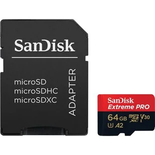 SANDISK Extreme PRO microSDXC 64GB - Karty pamięci - miniaturka - grafika 1