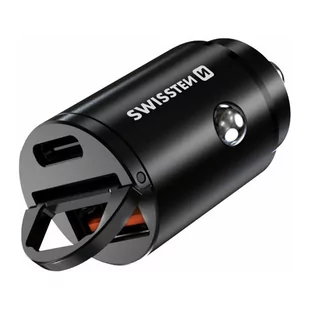 Ładowarka samochodowa SWISSTEN 30W, 2-portowy, USB-C, USB-A, USB Supercharge - Adaptery i przejściówki - miniaturka - grafika 1