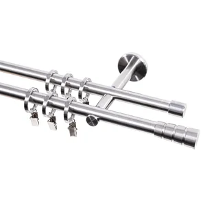 Karnisz Inox 160 cm podwójny stal nierdzewna 16 mm - Karnisze - miniaturka - grafika 1