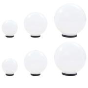 Lampy ogrodowe - vidaXL Zestaw 6 kulistych lamp ogrodowych LED, 20/30/40 cm, PMMA - miniaturka - grafika 1