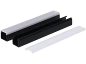 Taśmy LED - Profil LED PCV Max Up 20x20 o długości 2m w kolorze czarnym z osłoną mleczną - miniaturka - grafika 1