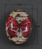 Półfabrykaty do biżuterii - [04606] Kaboszon 13*18mm motylek czerwony - miniaturka - grafika 1