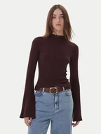 Swetry damskie - Kontatto Golf 3M0816C Bordowy Regular Fit - miniaturka - grafika 1