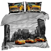 Pościel - Pościel 3D bawełna satyna 140x200cm TAKSÓWKI - miniaturka - grafika 1