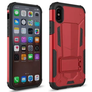Zizo Hybrid Transformer Cover Pancerne etui iPhone X z podstawką (Red/Black) - Etui i futerały do telefonów - miniaturka - grafika 2