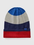 Czapki damskie - Benetton Czapka beanie w kolorze granatowo-szaro-czerwonym - miniaturka - grafika 1