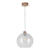 Lampy sufitowe - Britop LAMPA wisząca LAGUNA 18720174 skandynawska OPRAWA szklana kula zwis przezroczysty drewno - miniaturka - grafika 1