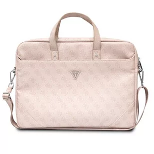 Torba na laptopa GUESS Saffiano 4G Triangle Logo 15 - 16 cali Różowy - Torby na laptopy - miniaturka - grafika 1