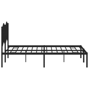 Metalowa rama łóżka z wezgłowiem, czarna, 135x190 cm Lumarko! - Łóżka - miniaturka - grafika 7