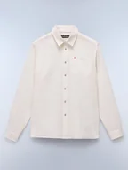 Koszule męskie - NAPAPIJRY Lniana koszula - Regular fit - w kolorze kremowym - miniaturka - grafika 1