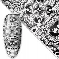 Ozdoby do paznokci - Folia transferowa do paznokci 80 cm Black Nr 13 - miniaturka - grafika 1