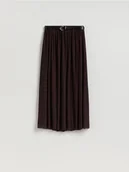 Spódnice - Reserved - Plisowana spódnica z paskiem - ciemnofioletowy - miniaturka - grafika 1