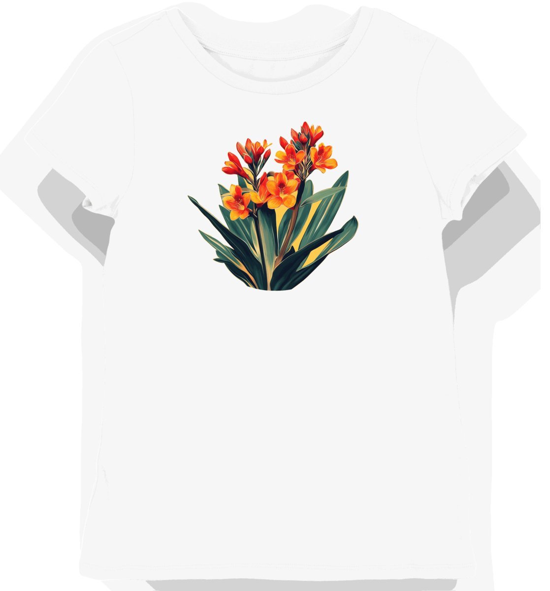 Koszulka damska biała z nadrukiem pustynnej roślinności i kwiatów XXL