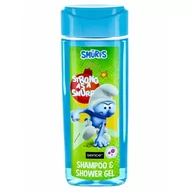 Kosmetyki kąpielowe dla dzieci - Smerfy szampon i żel pod prysznic 2 W 1 zapach gumy balonowej pojemność 210 ml Strong as a Smurf dla dzieci 3+ - miniaturka - grafika 1