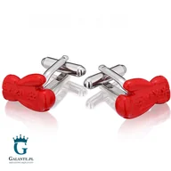 Spinki do mankietów i krawatów - Galante Spinki do mankietów Boks czerwona PS-925 SD-1224/PS-925/094 - miniaturka - grafika 1