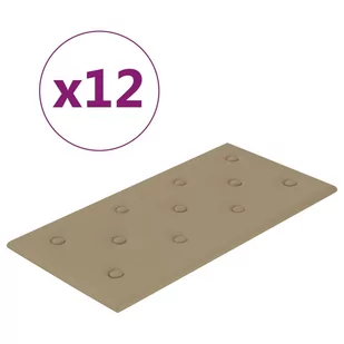 vidaXL Panele ścienne, 12 szt., cappuccino, 60x30 cm, sztuczna skóra 343992 - Panele ścienne i boazeria - miniaturka - grafika 3