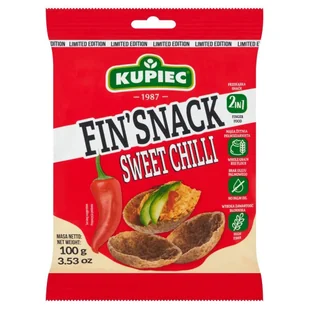 Kupiec Fin'Snack Snacki żytnie o smaku słodkiego chili 100 g - Pieczywo chrupkie - miniaturka - grafika 1