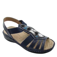 Sandały damskie - Wojtyłko 7S25330 sandały damskie wsuwane granatowe - miniaturka - grafika 1