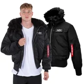 Odzież taktyczna i umundurowanie - Kurtka z kapturem Alpha Industries MA-1 45P Custom 113145 515 - Czarna XXL - miniaturka - grafika 1