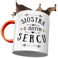 Kubki - Kubek Pomarańczowy Dla Siostry Urodziny na Prezent z Nadrukiem ze Zdjęciem + Opakowanie na prezent (wzór 01) - miniaturka - grafika 1