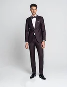 Spodnie męskie - spodnie do zestawu naso bordo slim fit - miniaturka - grafika 1