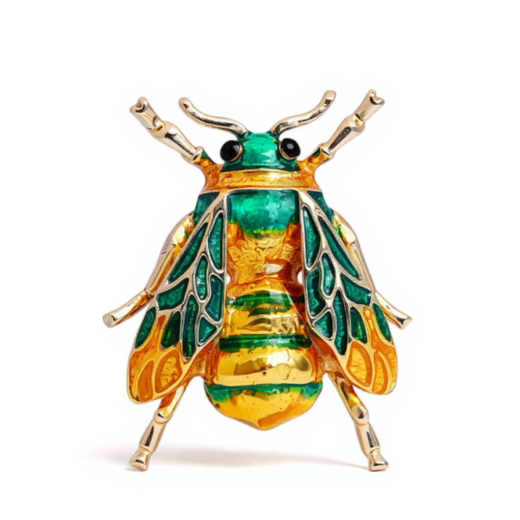 Broszka damska pszczoła emaliowana – elegancka, 3 × 2,5 cm