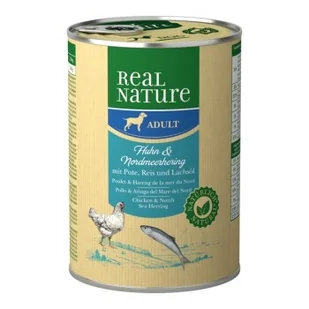 REAL NATURE ADULT Śledź północnomorski i kurczak 12x400 g - Mokra karma dla psów - miniaturka - grafika 1