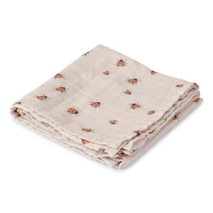VANILLA COPENHAGEN Kocyk muślinowy Swaddle Ladybug 100x100 cm - Koce i narzuty dla dzieci - miniaturka - grafika 1