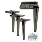 Zawiasy, okucia i inne akcesoria - Zestaw 4 nóżek meblowych Szpilka czarny chrom wysokość 17 cm - miniaturka - grafika 1