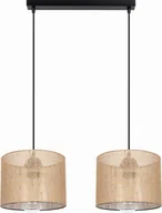 Lampy sufitowe - Lampa wisząca Solar Lampa wisząca żyrandol BOHO len 2 żarówki czarna - miniaturka - grafika 1