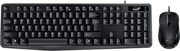 Klawiatura + mysz Genius Genius KM-170 COPILOT, zestaw klawiatura z optyczną myszką, CZ/SK, przewodowa USB, czarna 31330006418