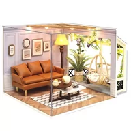 Zabawki kreatywne - Miniaturowy domek DIY Drewno Składany LED - Klimatyczna Lizbona - miniaturka - grafika 1