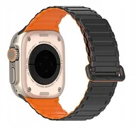 Akcesoria do smartwatchy - DUX DUCIS pasek KJ silikonowy do Apple Watch 42 / 44 / 45 / 49 mm czarno pomarańczowy - miniaturka - grafika 1