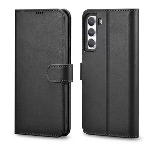 ICARER Etui Haitang Leather Wallet Case do Samsung Galaxy S22 Plus czarny - Etui i futerały do telefonów - miniaturka - grafika 1