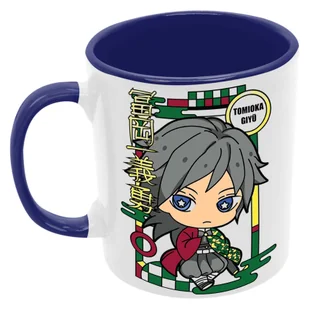 Chibitomioka Kubek Ceramiczny Prezent Tasse Mug Anime Manga Japan Animation Demon Slayer Tanjiro Nezuko Kamado Zenitsu Inosuke Tomioka Gyuu Shinobu Kocho Akaza, Ciemnoniebieski 330 ml - Kubki - miniaturka - grafika 1