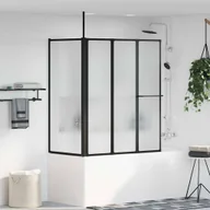 Parawany nawannowe - vidaXL Parawan prysznicowy Other Czarny 120 x 70 x 137 cm Aluminium - miniaturka - grafika 1