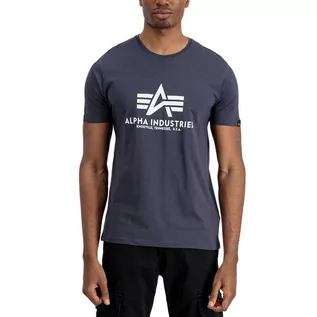 Koszulki sportowe męskie - Koszulka Alpha Industries Basic T-shirt 10050102 - granatowa - grafika 1