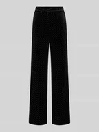 Spodnie damskie - Spodnie z aksamitu z wysokim stanem model ‘HELLA’ - miniaturka - grafika 1