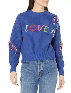 Desigual Damska bluza JERS_i Love, niebieski, M - Bluzy damskie - miniaturka - grafika 1