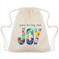 Plecaki szkolne i tornistry - WORKOPLECAK BEŻOWY Na Buty RADOŚĆ SZCZĘŚCIE Wzory - miniaturka - grafika 1