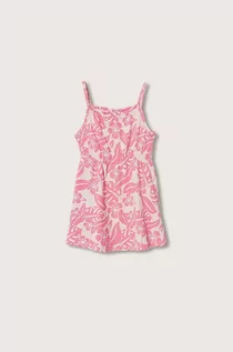 Sukienki - Mango Kids Kids sukienka bawełniana dziecięca Playa kolor różowy mini prosta - grafika 1