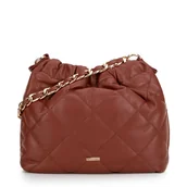 Torebki damskie - Damska torebka typu worek na łańcuszku czerwona - miniaturka - grafika 1