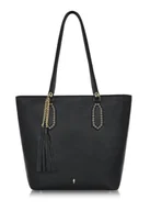 Torebki damskie - Czarna damska torebka shopper TOREC-0905A-99 - miniaturka - grafika 1